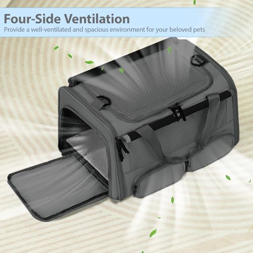 Cat Carrier for Pets up to 15 lbs, Soft-Sided Collapsible Pet Carrier - Image 3
