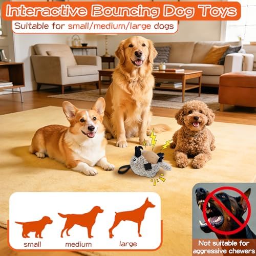 Interactive Dog Toy Automatic Bouncing Ball with Real Barks 2 Jumping Modes USB Type-C Rechargeable Motorized Plush Core for Small Medium Dogs Indoor Outdoor Exercise Gift - Image 7