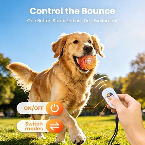 Smart Interactive Dog Toys - Auto Bouncing & Rolling Ball, 3 Interactive Modes, Chew-Resistant E-TPU Material, IPX7 Waterproof, Smart Chase Pet Toy Ball for Medium and Large Dogs - Orange - Image 4
