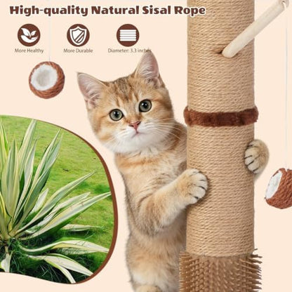 46" Extra Tall Cat Scratching Post with Toy for Large and Adult Indoor Cats - Image 5