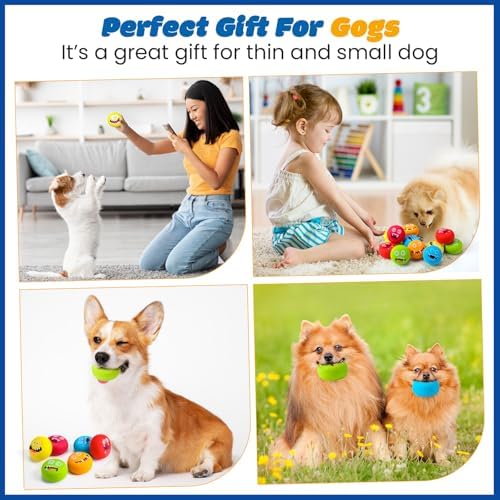 Hungdao 12 Pcs Squeaky Dog Toys, Small Dog Ball Bulk, Rubber Latex, Novelty - Image 6