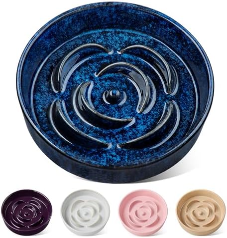 vancasso Slow Feeder Dog Bowl, 1.5 Cup Ceramic Puzzle Dish for Medium Breed by vancasso