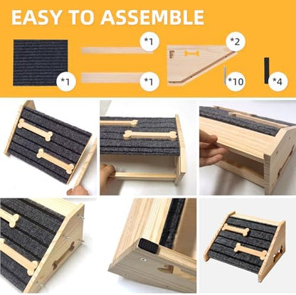 Dog Ramp for Stairs, 2-Pack Wooden Stair Wedge for Dogs - Image 6