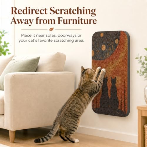 2 Pack Cat Wall Scratcher, Art Cat Scratching Board for Cats - Image 3
