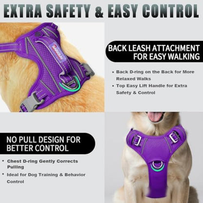 BARKBAY Dog Harness for Large Dogs No Pull Dog Vest ID Tag Pocket - Image 3