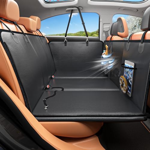 HOB4U Back Seat Extender for Dogs, Hard Bottom Dog Car Seat Cover by HOB4U