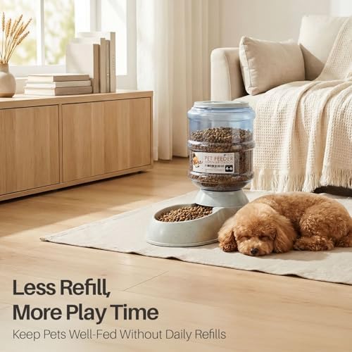 Flexzion Gravity Pet Feeder, Dog and Cat Food Dispenser, 1-Gallon Capacity - Image 2
