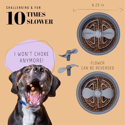 AVERYDAY Slow Feeder Dog Bowls for Large Breed, 2.5 Cups Deep Food Puzzle Bowl with Spinning Slow Feeder Insert, Non-Slip Bottom, Fits for Raised Stand, Hard Maze Design for Medium and Large Dogs - Image 3