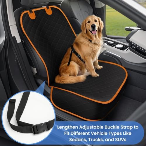 ELONGRIVER Dog Car Seat Covers, Waterproof Front Seat Cover - Image 2