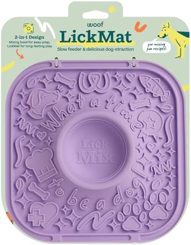 Woof LickMat, Slow Feeder Mat for Dogs, Lavender by Woof
