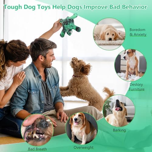 Letsmeet Tough Indestructible Dog Chew Toys for Aggressive Chewers to Keep Them Busy - Heavy Duty Nylon with Treat Groove for Medium & Large Breeds - Image 3