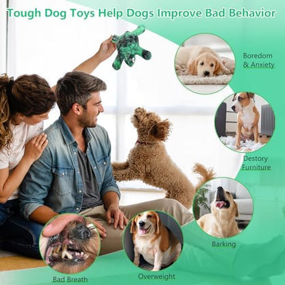 Letsmeet Tough Indestructible Dog Chew Toys for Aggressive Chewers to Keep Them Busy - Heavy Duty Nylon with Treat Groove for Medium & Large Breeds - Image 3