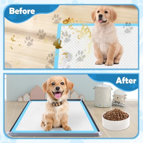 Dog Pee Pad Holder, Dog Potty Tray Silicone Puppy Pad Holder Tray Fits for 37.4" x 25.4" Training Pads, Puppy Potty Tray With 4 Clamps No Spill Raised Lip High Edge for Floor Protection (Grey) - Image 5