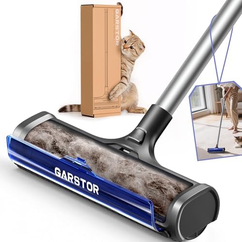 Pet Hair Remover for Carpet, Carpet Sweeper with Dust Container by Garstor