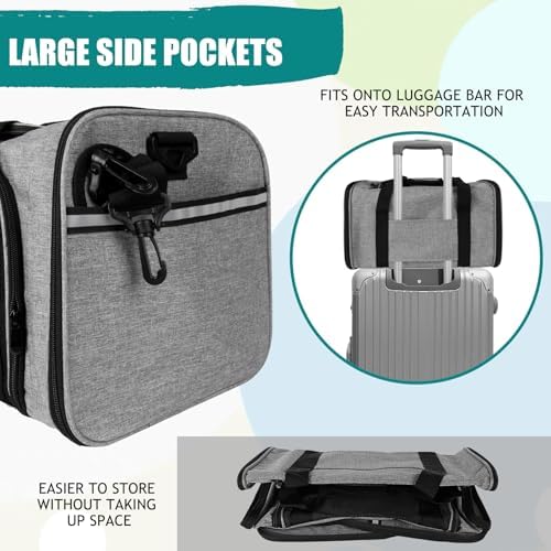 Top tasta Dog Cat Carrier Pet Carriers for Small Medium Large Cats Dogs Carrier Soft Sided Small Puppy Dog Carrier Portable Foldable Airline Approved Dog Cat Travel Carrier Grey Black M - Image 5