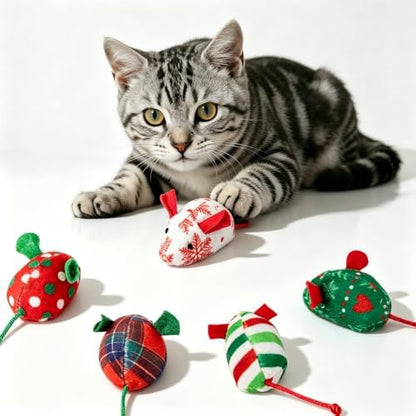 Catnip Mouse Toys for Cats,5 Pack Plush Mice Toys for Indoor Cats - Image 5