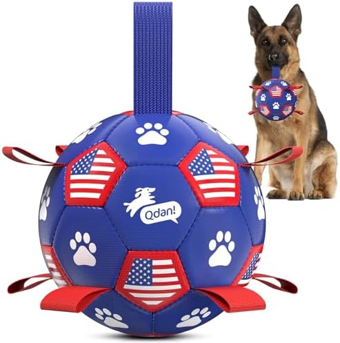 QDAN Dog Balls with Straps, Large Herding Balls for >90lbs Dogs, Soccer Toy by QDAN
