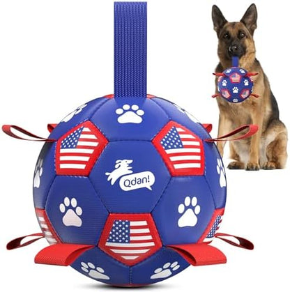 QDAN Dog Balls with Straps, Large Herding Balls for >90lbs Dogs, Soccer Toy by QDAN