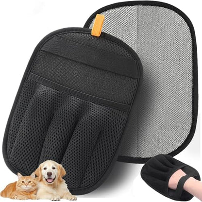 Pet Hair Removal Glove for Dogs & Cats, Upgraded Thickened Electrostatic Pet Hair Remover Glove, Reusable Magic Brush Pet Hair Remover Tool for Couch, Carpet, Car Seat(Black, 1 Glove) by ddoutot