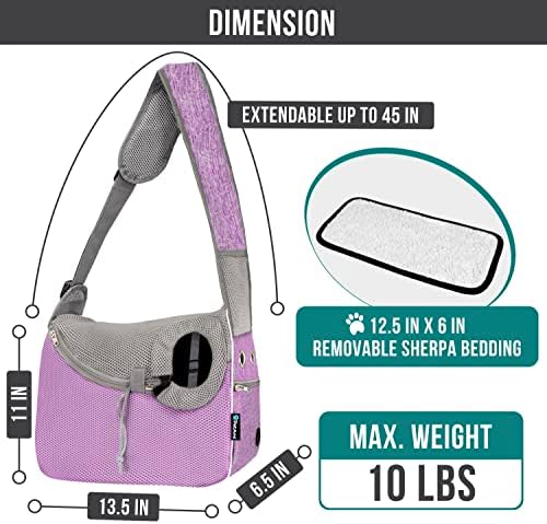 PetAmi Dog Sling Carrier Small Dogs, Hands Free Crossbody Carrier, Purple - Image 2