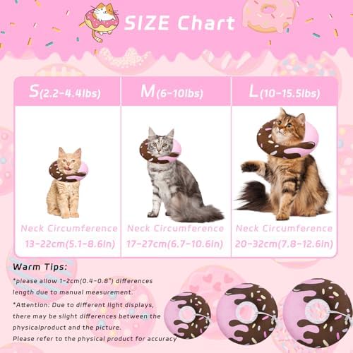 Seyezo Cat Cone Collar Soft, Adjustable Cat Recovery Cone, Chocolate, Large - Image 2