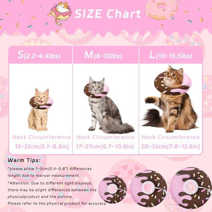 Seyezo Cat Cone Collar Soft, Adjustable Cat Recovery Cone, Chocolate, Large - Image 2