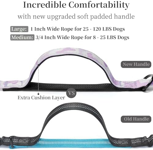 iYoShop Hands Free Dog Leash with Zipper Pouch, White-Purple Mix, Large - Image 3