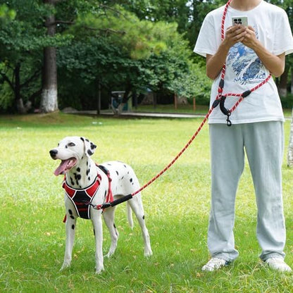 Cymiler Hands Free Dog Leash, 8 Ft Reflective Cross-Body Pet Rope Leashes with Sponge Handle, Heavy Duty Nylon, for Running, Hiking, Training, Waist Leash for Small Medium Large Dogs (Red) - Image 4