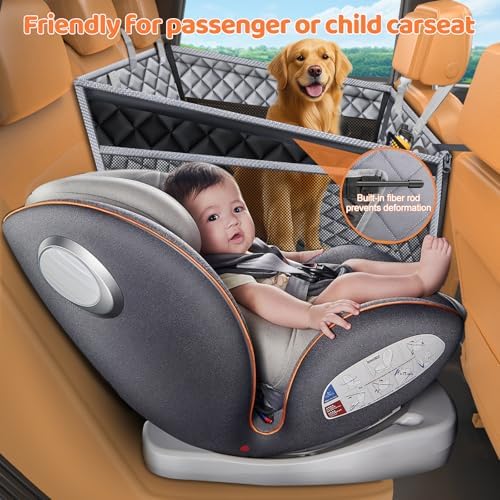 URPOWER Hard Bottom Dog Car Seat for Back Seat, Waterproof Hammock - Image 2