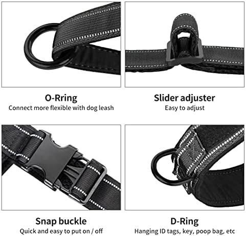 Annchwool No Pull Dog Harness with Soft Padded Handle,Reflective Strip Escape Proof and Quick Fit to Adjust Dog Harness,Easy for Training Walking for Small & Medium and Large Dog(Black,L) - Image 3