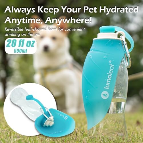 LumoLeaf Dog Water Bottle for Walking, Portable Pet Water Dispenser with Foldable Leaf Bowl – Lightweight Travel Bottle for Small & Medium Dogs, 20 fl oz - Image 6