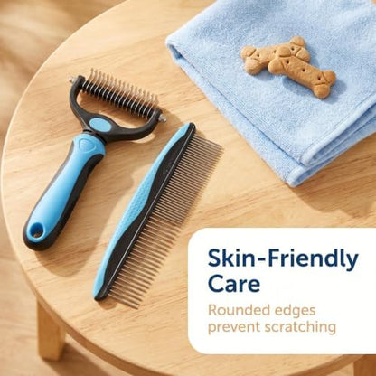 Dog Cat Grooming Brush Comb, 2-in-1 Deshedding Undercoat Rake - Image 7
