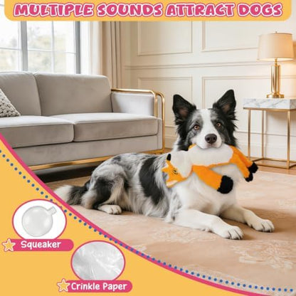 3Pack No Stuffing Dog Squeaky Toys, Plush with Crinkle for Medium Small Pet - Image 3