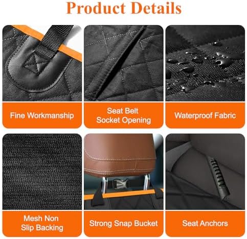 ICWEIMEI Dog Car Seat Cover, Waterproof Back Seat Covers for Dog Travel Non-Slip Pet Car Seat Protector Pet Car Seat Cover for Cars Trucks SUV - Image 5