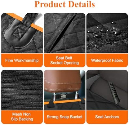 ICWEIMEI Dog Car Seat Cover, Waterproof Back Seat Covers for Dog Travel Non-Slip Pet Car Seat Protector Pet Car Seat Cover for Cars Trucks SUV - Image 5