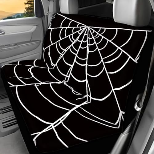 Spider Web Car Rear Seat Covers,Auto Back Seat Protector Decoration Non-Slip Mat Flat Cloth Vehicles Rear Bench Cover for Women Men - Image 2