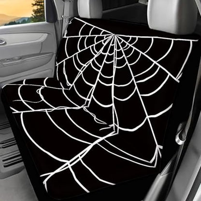 Spider Web Car Rear Seat Covers,Auto Back Seat Protector Decoration Non-Slip Mat Flat Cloth Vehicles Rear Bench Cover for Women Men - Image 2