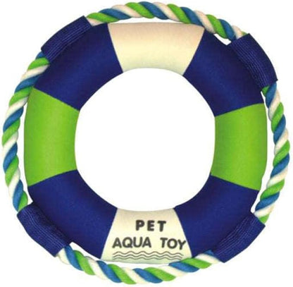 Pet Life ® 'Life Raver' Rounded Squeak and Jute Rope Water Floating Chew and Fetch Dog Toy