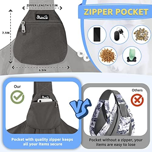 SlowTon Dog Carrier Sling - Thick Padded Shoulder Strap Adjustable, Grey S - Image 3