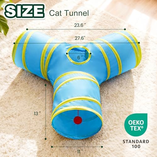 Love's cabin Cat Tunnel for Indoor Cats, 3-Way Collapsible Play Tunnel - Image 2