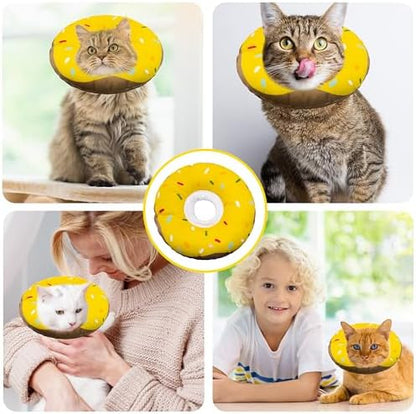 Seyezo Cat Cone Collar, Adjustable Cat Recovery Collar Waterproof Yellow - Image 7