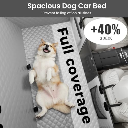 Dog Car Seat Cover for Back Seat, Waterproof Leather Fabric Back Seat Extender for dogs 52.4 * 24.4in, Foldable in The Car, Hard Panels Bottom Support to 330 lbs, for Cars/Mid-Size SUV/Small Truck - Image 4