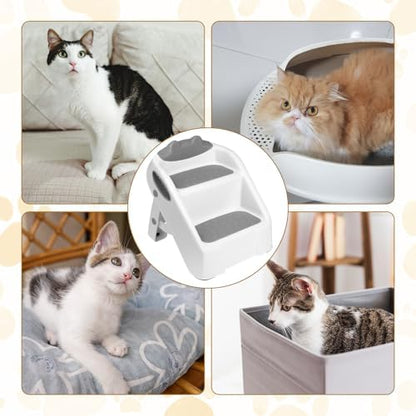 Dual Step Cat Ramp for Litterbox, Stable Cat Steps for Litter Box Easy to Clean, Automatic Cats Litter Steps Litter Box Step with Non-Slip Rubber Feet, Litter Box Ramp Pet Steps for Cats Small Older - Image 7
