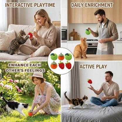 6Pcs Catnip Cat Toys Balls, Cat Nip for Cats, Cat Toys for Indoor Cats, Handmade Yarn Balls with Natural Silvervine Gall Fruit with Various Sizes for Indoor Kitten Kitty Enrichment & Stress Relief - Image 7