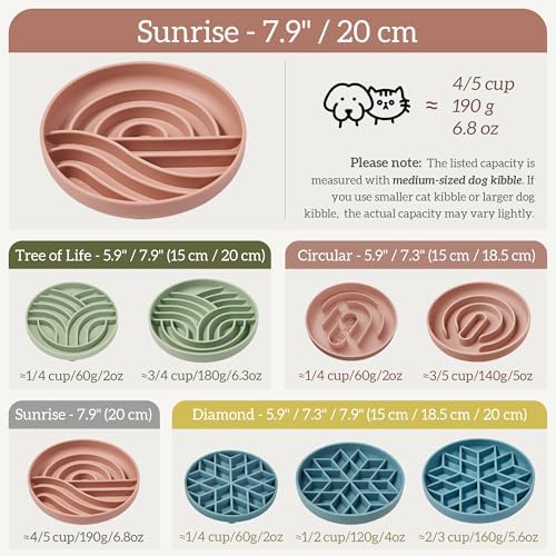 OHMO Slow Feeder Dog Bowl, 7.9" Lick Mat for Dogs, Sunrise, Light Blue - Image 3