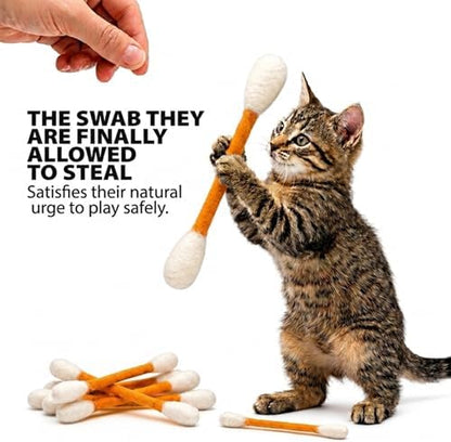 Glaciart One Swabs Cat Toys with Catnip - 6 Pk | Durable for Chew, Cute Cat Toys Interactive Kitty for Boredom, Exercise, & Play | Filled w/Organic Catnip for Anxiety & as Digestive Aid | Gift Idea - Image 3