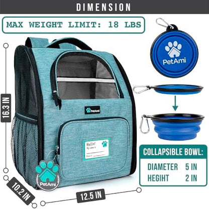 PetAmi Dog Backpack Carrier Airline Approved Cat Pet Puppy Bag, Turquoise - Image 2