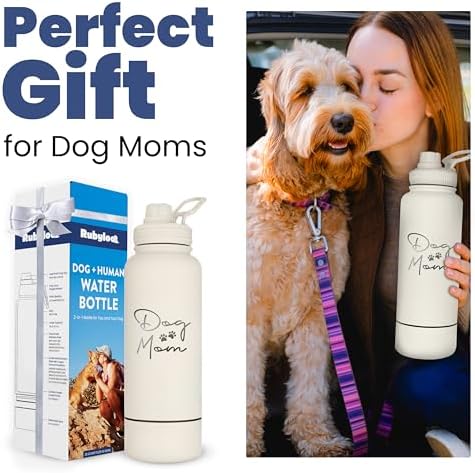 Rubyloo Dog Mom Water Bottle with Detachable Bowl for Dog Lovers - Image 5