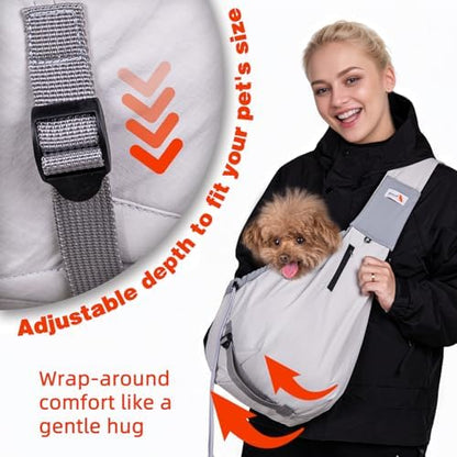 Dog Carrier Sling, Dog Carriers for Small Dogs Up to 20lbs, Grey - Image 6