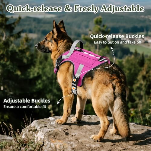 VavoPaw Heavy Duty Tactical Dog Harness for Large Dogs, No Pull Adjustable - Image 4